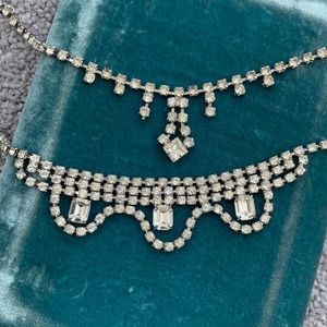 Vintage adjustable rhinestone necklaces SET